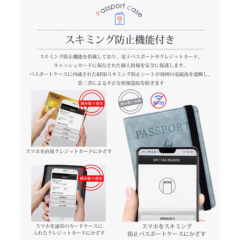 Velaci Passport Case, Skimming Prevention, Multi-functional Storage Space, High-quality PU