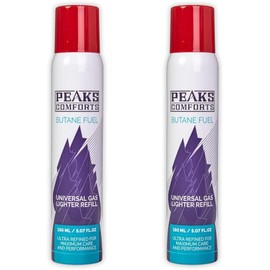 Peaks Comforts Butane Fuel, Butane Refill for Kicthen Torch, 150 ml, Pack of 2