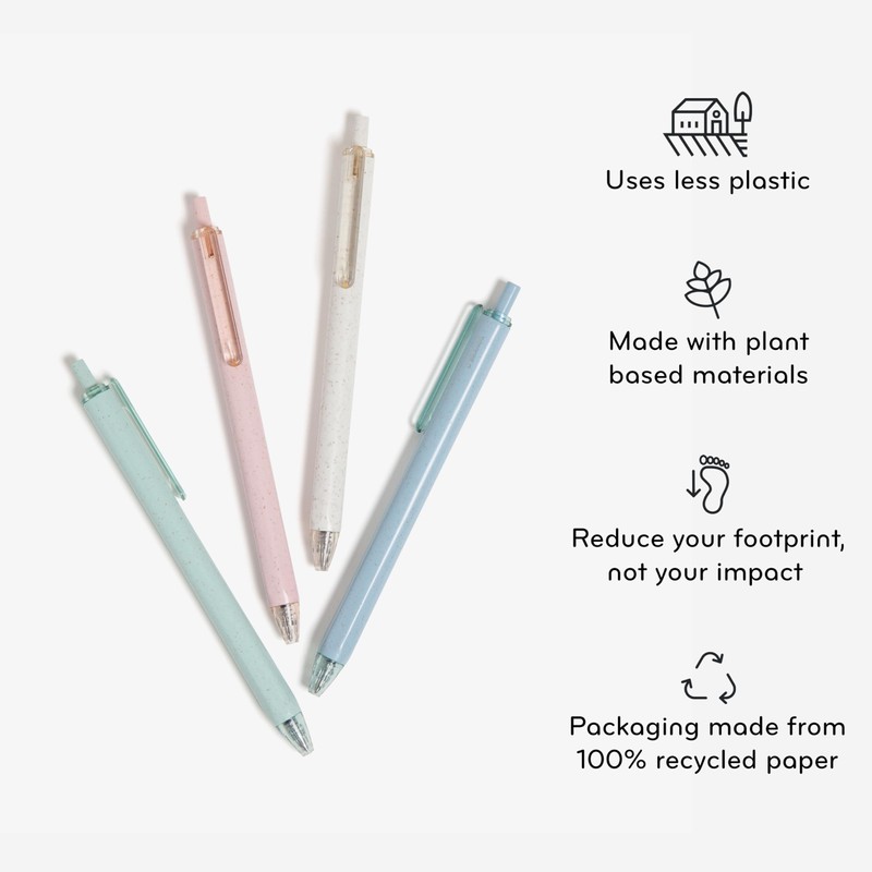 U Brands U-Eco Recycled Gel Click Pens, Set of 12,