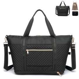 Expandable Travel Duffle Bags,Weekender Bags for Women with Shoes Bag,Carry On Overnight Bag with Toiletry Bag,Hospital Bag for Women Labor Delivery with Wet Pocket,3Pcs Set