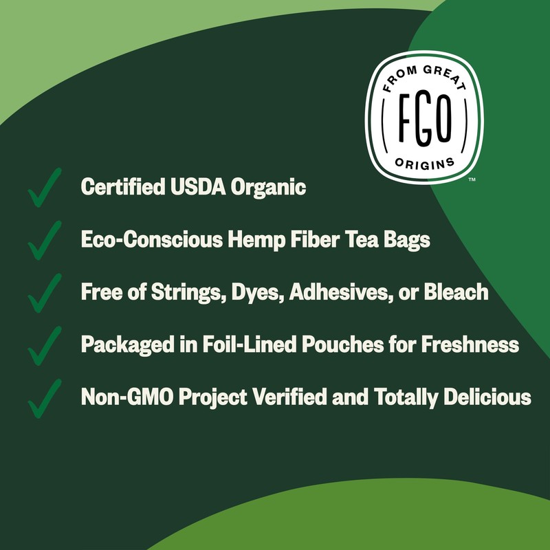 FGO Organic Nettle Leaf Tea, 100 Count, Eco-Conscious Tea Bags,