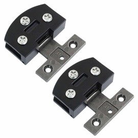 Waziaqoc 2 Pcs Cabinet Glass Door Hinge, 90 Degrees Frameless Glass Door Hinge, Black Gate Hinges Replacement Parts for Wine Cabinet Clamp Gate