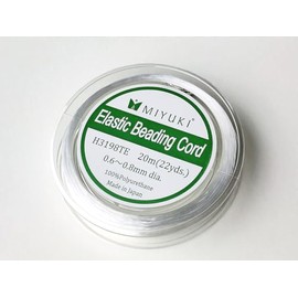 1 x Elastic Monofilament 20 m x 0.6-0.8 mm, White (Elastic Beading Cords)