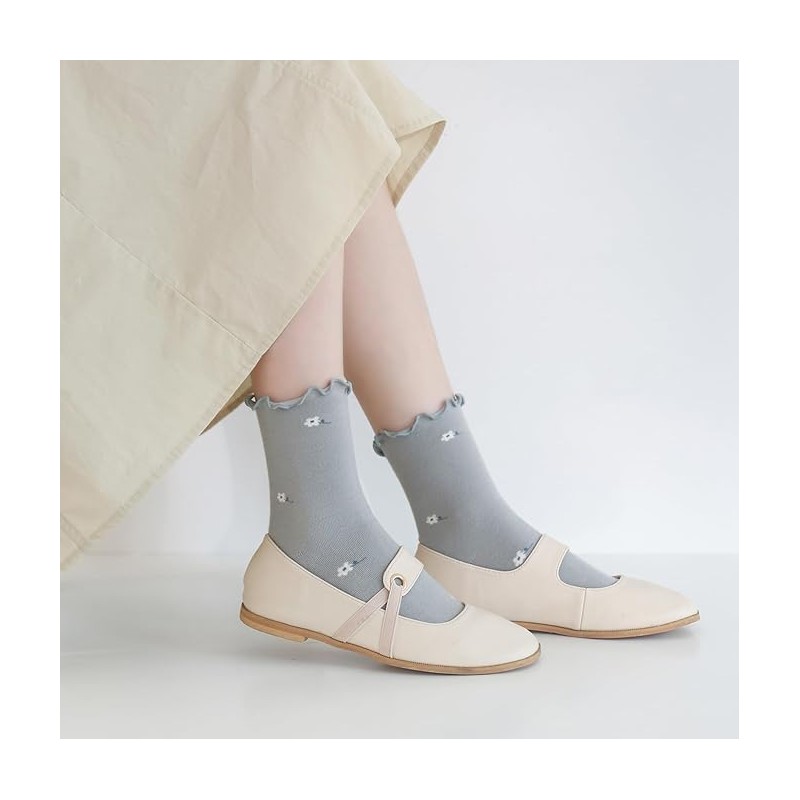 OFFTESTY Women's Crew Socks, Casual, Cotton, Cute, Fresh Socks, Set