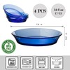 STPGoods Glass Dinner Plates - Set of 4, Blue Cobalt