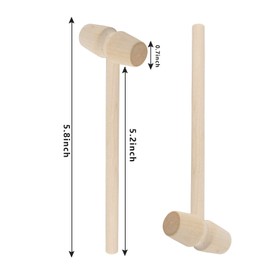 TOYMIS Pack of 10 Mini Wooden Hammer Crab Lobster Mallets Mashing Seafood Shell Crack Hammer Craft Accessories