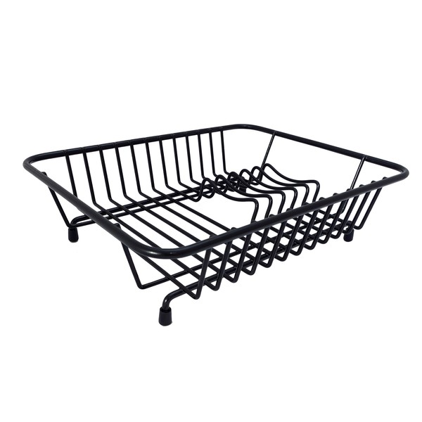 Delfinware 2020BK Dish Drainer, Metal, Black, 31.5 x 25 x