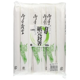 PK-002 Split Chopsticks Shirakaba Genroku Complete Paper Chopsticks 100 Pairs with Bamboo Pattern Type Hygienic