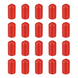 sourcing map Pack of 20 10 mm Protector Rubber End Caps Cover for Screw Furniture Pipe Red