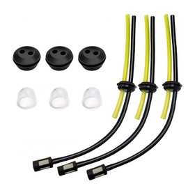 3 PCS Fuel Line Hose Kit, Universal Strimmer Fuel Pipe, Grass Petrol Trimmer Fuel Pipe, Petrol Strimmer Parts for Brush Cutter Trimmer Mower Hedge Trimmer
