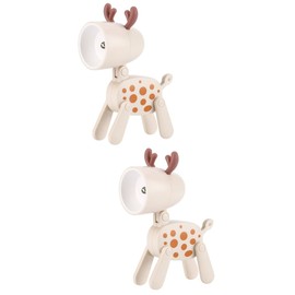 Mikikit 2 x Night Light for Pets Warm Night Light Room Night Light Cartoon Animal Lamp Decorative Deer Light Room Light Deer Night Light Folding LED Night Light Child PVC
