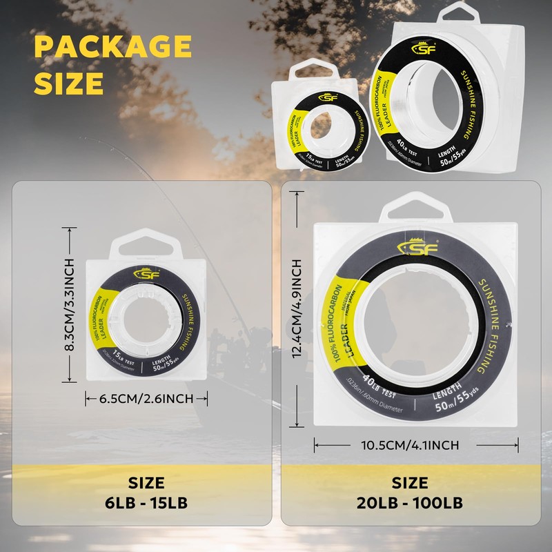 SF 100% Pure Fluorocarbon leader material Fishing Line Virtually Invisible