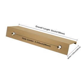 Rergy 10 Pack Champagne Bronze Cabinet Pulls - Gold Finger Pulls, Brushed Bronze Edge Pulls for Kitchen, 3-3/4in Length