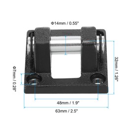 PATIKIL 63 x 63 x 32 mm Air Cylinder Pneumatic Rod Swivel Clevis Mounting Bracket Black