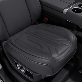 DOMAL Car Seat Covers Front Seat Bottom Covers,Anti-Slip and Wrap Around Automotive Seat Covers,Universal Luxary Leather Car Seat Cover Fit for 95% Vehicles (Bottom-Black, 2PCS)