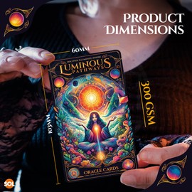 SOL 60pc Luminous Pathways Oracle Card Deck with Beginners Guidebook, Explore Spiritual Discovery, Meditation, Clarity, and Manifestation. Perfect for Guidance, Inspiration, and Self-Reflection