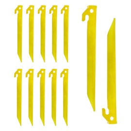 Hordion 12 Pcs 9 Inch Plastic Tent Stakes Heavy Duty Beach Tent Pegs Canopy Stakes Accessories for Camping Outdoor Garden Decorations