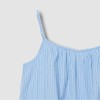 JAJU [JAJU] Women's Cotton Seersucker Sleeveless Pajama Dress_Dark Blue