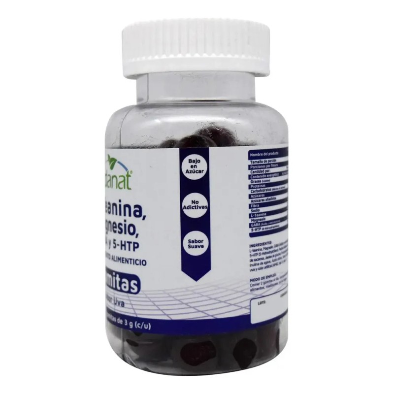 Teanina Magnesio Gaba 5-htp 60 Gomitas Uva Vidanat