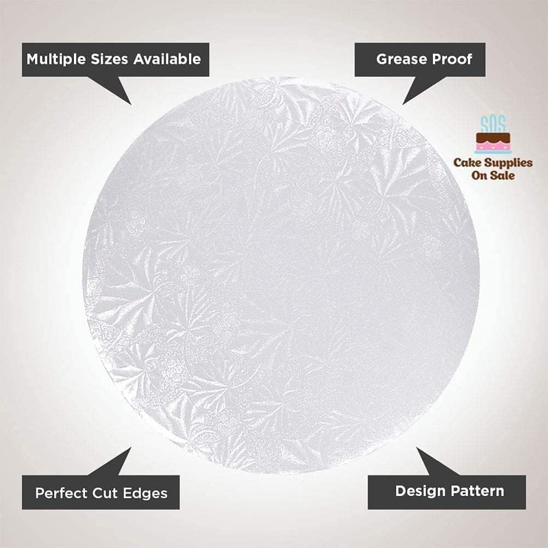 12 Inches White Round Sturdy Cake Board Drums for Displaying