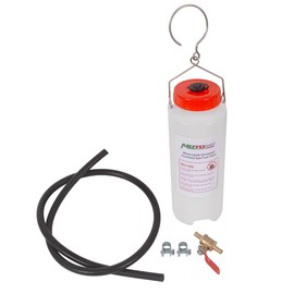MOTO4U - Tanque de combustible auxiliar de gasolina universal para motocicleta, kit de herramientas de reparación de tanque de gasolina auxiliar de 1 litro con manguera de combustible, válvula de