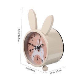 Sosoport Adorable Cartoon Rabbit Clock Silent Luminous Dormitory Table Clock for Bedroom Decor Night Light Feature Energy Efficient Design for Friends and Family