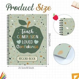 Gilprop Teacher Record Book 8.5" x 11" Terrazzo Pattern Teacher Class Grade Book Spiral Bound Record Book Double Sided Color Printing Office Supplies Favors Gift for Classroom School Planner