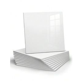 10 azulejos de PVC impermeables y adhesivos, para la pared del baño, regadera, cocina y sala de estar, de 30 x 30 cm (cubren 0.9 m2), color blanco puro