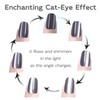 Cat Eye Nails Short Squoval, Shimmery Black, Small Size Press
