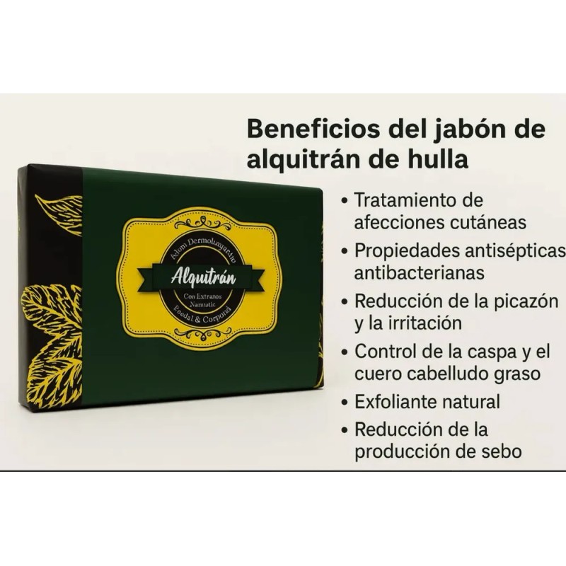Jabón Natural Alquitrán Hulla 6 Pz De 100g C/u (psoriasis)