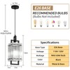YUXINLUX Modern Pendant Light Fixtures with Clear Glass Matte Black