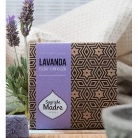 Sagrada Madre Aromatic Vegetable Carbon Bomb. Activated Defumation. 100% Sustainable. Organic. Hand Made. Vegan. Eco. 12 Units. (Lavender)