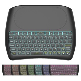 D8 Rechargeable Wireless Keyboard with Touchpad, 2.4G WiFi/BT4.2 Dual Mode for PC, TV Box, iOS, Android, Windows, Mac OS