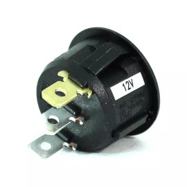 SCI R13-112 Black Round Rocker Switch Red LED 3P SPST On-Off 12VDC