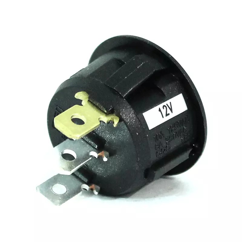 SCI R13-112 Black Round Rocker Switch Red LED 3P SPST