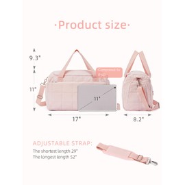 WESTBRONCO Travel Duffle Bags for Women, 25L Quilted Weekender Overnight Bag, Soft, Lightweight, Large Crossbody Gym bags, Carry On Airport Puffy Bag for Business Trips, Sports