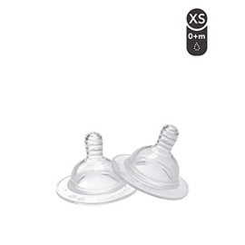 Twistshake Juego de 2 Tetinas de Silicona Anticólicos para Biberón XS +0m | Libre de BPA, BPS y BPF | Recién Nacidos | Compatible con Biberones Twists