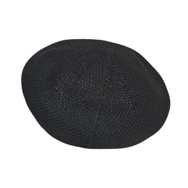 RUNQIU Men's Women's Summer Polyester Cotton Painter's Hat, Flat Knit Beret, Black