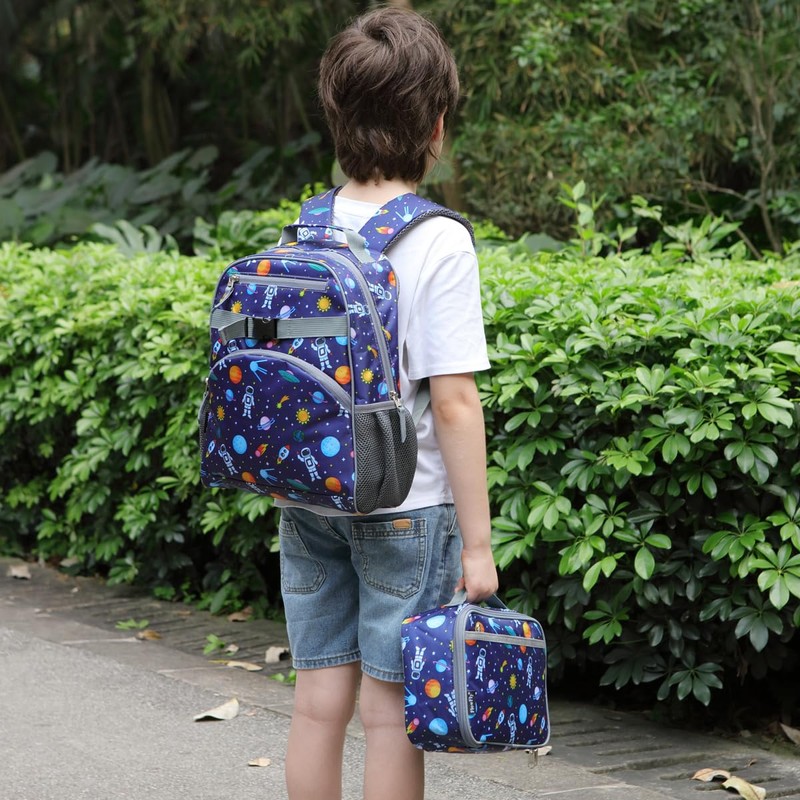 FlowFly Kids Backpack for Toddler Boys Girls, Simple Lightweight Bookbag