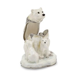 Box Jere Luxury Giftware, Bejeweled MAMA BEAR w/AVA & ASHER Polar Bears Trinket Box
