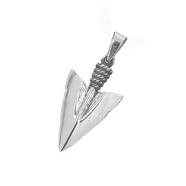 Kiss of Leather Arrowhead Pendant 925 Sterling Silver No.357, Sterling Silver, No Gemstone