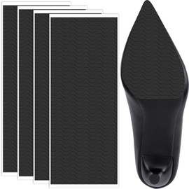YALOJE 4 Packs Self-Adhesive Shoe Sole Protector, Silicone Aniti-Slip Shoe Bottom Protectors, Non-Slip Grips Pads for High Heels, Sneakers, Boots - Black