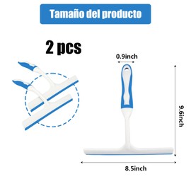 Jalador para Vidrios, Raspador de Microfibra y Limpiador de Ventanas para el Gogar (Azul Blanco 2pz)