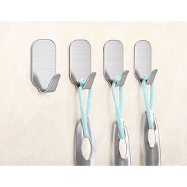 Kiemeu Small Self Adhesive Hooks for Hanging Heavy Duty Stick On Hooks for Wall Sticky Hooks, Pack of 10