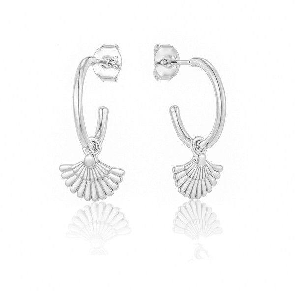 Brandlinger ® Atelier Hoop Earrings with Fan Pendant Made of