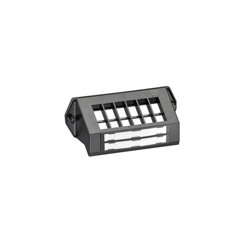 Leviton EB 12-Port Structured Media Center Mounting Bracket, 47600-QPB, Black
