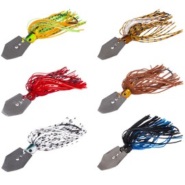 Chatterbait Artificial Bait Set of 6 in Box Spinner Fishing Lure Pike Bait for Pike Trout Fishing Bass