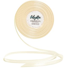 Ivory Ribbon 1/4 Inches 36 Yards Satin Roll Perfect for Scrapbooking, Art, Wedding, Wreath, Baby Shower, Packing Birthday, Wrapping Christmas Gifts or Other Projects