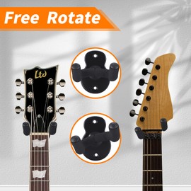 Donux Donux Guitar Wall Mount,Ukulele Hanger Hook Holder Stand Guitar Hangers Hooks for Acoustic Electric Bass Guitars and Ukulele (2 Set)