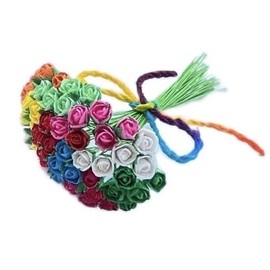 RATREE 888 Mulberry Paper Tiny Rose Artificial Mulberry Paper Rose Mulberry Paper Flowers Wedding Scrapbook DIY Craft Scrapbook Bouquet Craft Stem 50 Pcs (10 Colors)